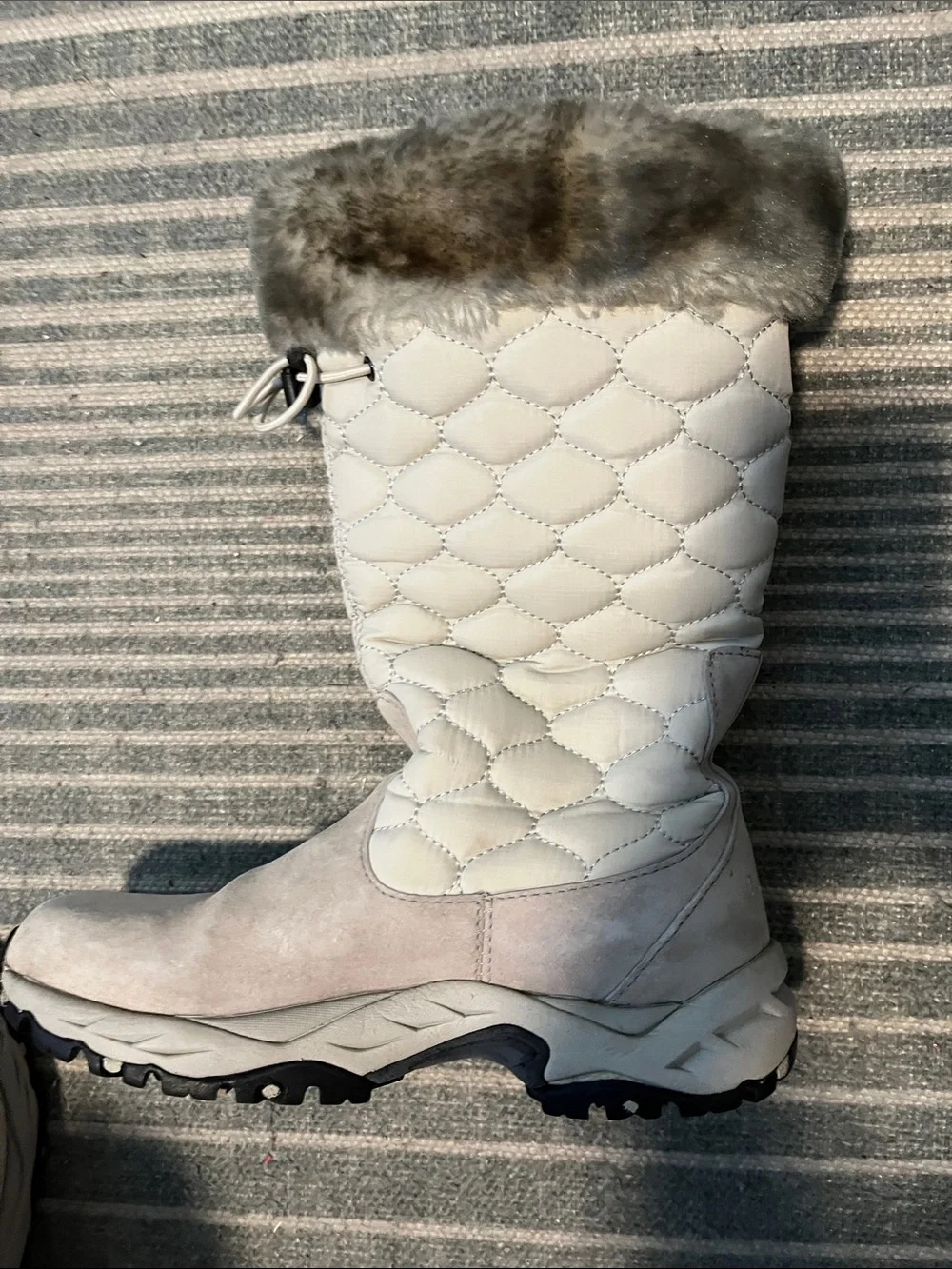 LL Bean luxuryWomen’s Vintage Faux-Fur with lovely SUEDE Upper Boots light TAN